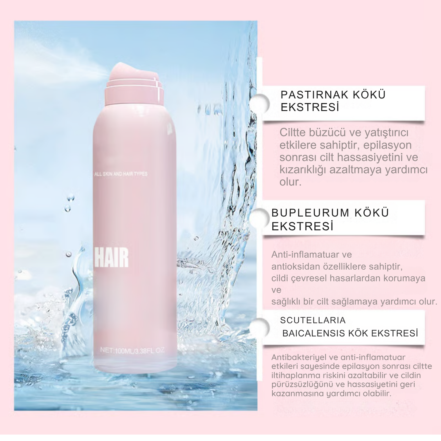 Dermaplaning Öncesi Tüy Tanımlama Spreyi – Yüz & Boyun