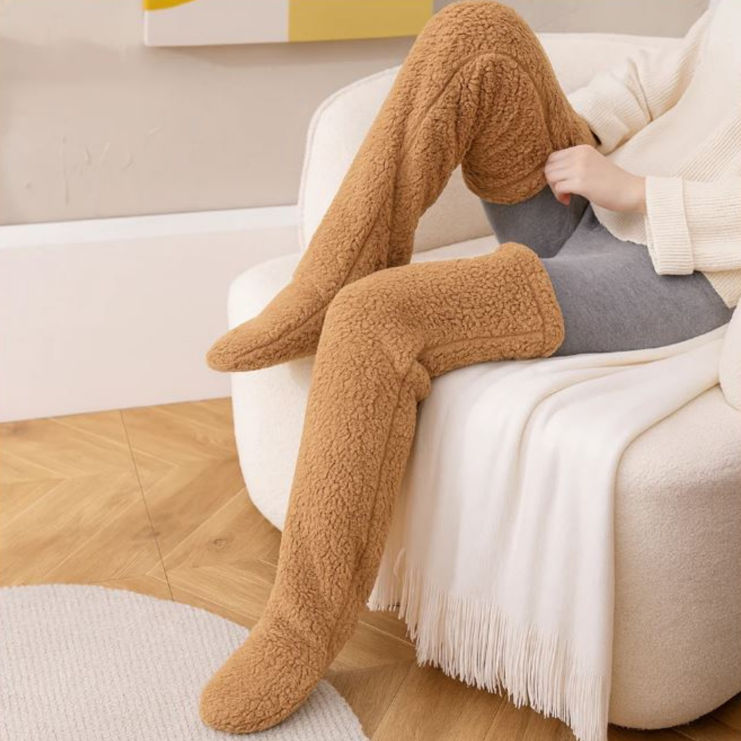 Kışlık Pelus Uzun Çorap